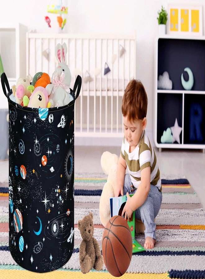 DUYIY Round Laundry Hamper Storage Basket Laundry Organizer Hamper Storage Bins Clothes Box Nursery Hamper Gift Basket with Handles - Image 2